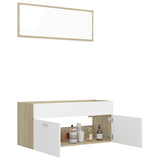 2 Piece Bathroom Furniture Set Engineered Wood