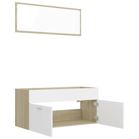 2 Piece Bathroom Furniture Set Engineered Wood