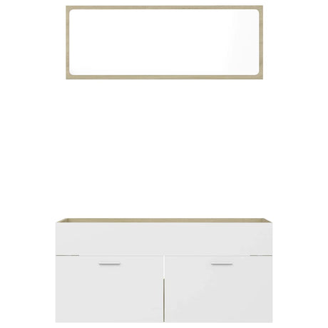2 Piece Bathroom Furniture Set Engineered Wood