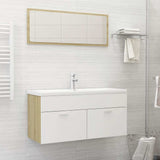 2 Piece Bathroom Furniture Set Engineered Wood