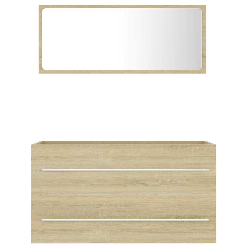2 Piece Bathroom Furniture Set Engineered Wood