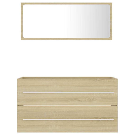 2 Piece Bathroom Furniture Set Engineered Wood