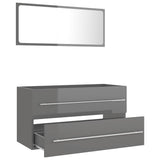 2 Piece Bathroom Furniture Set Engineered Wood