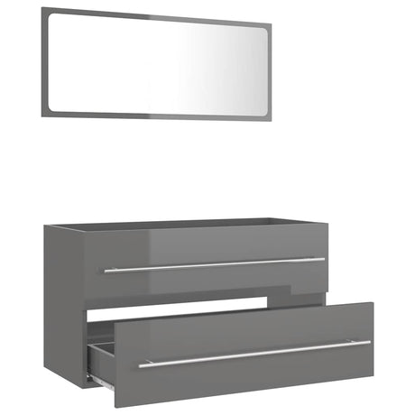 2 Piece Bathroom Furniture Set Engineered Wood