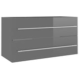 2 Piece Bathroom Furniture Set Engineered Wood