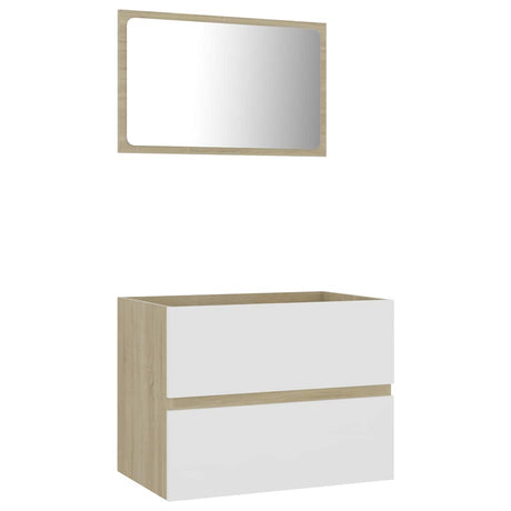 2 Piece Bathroom Furniture Set Engineered Wood