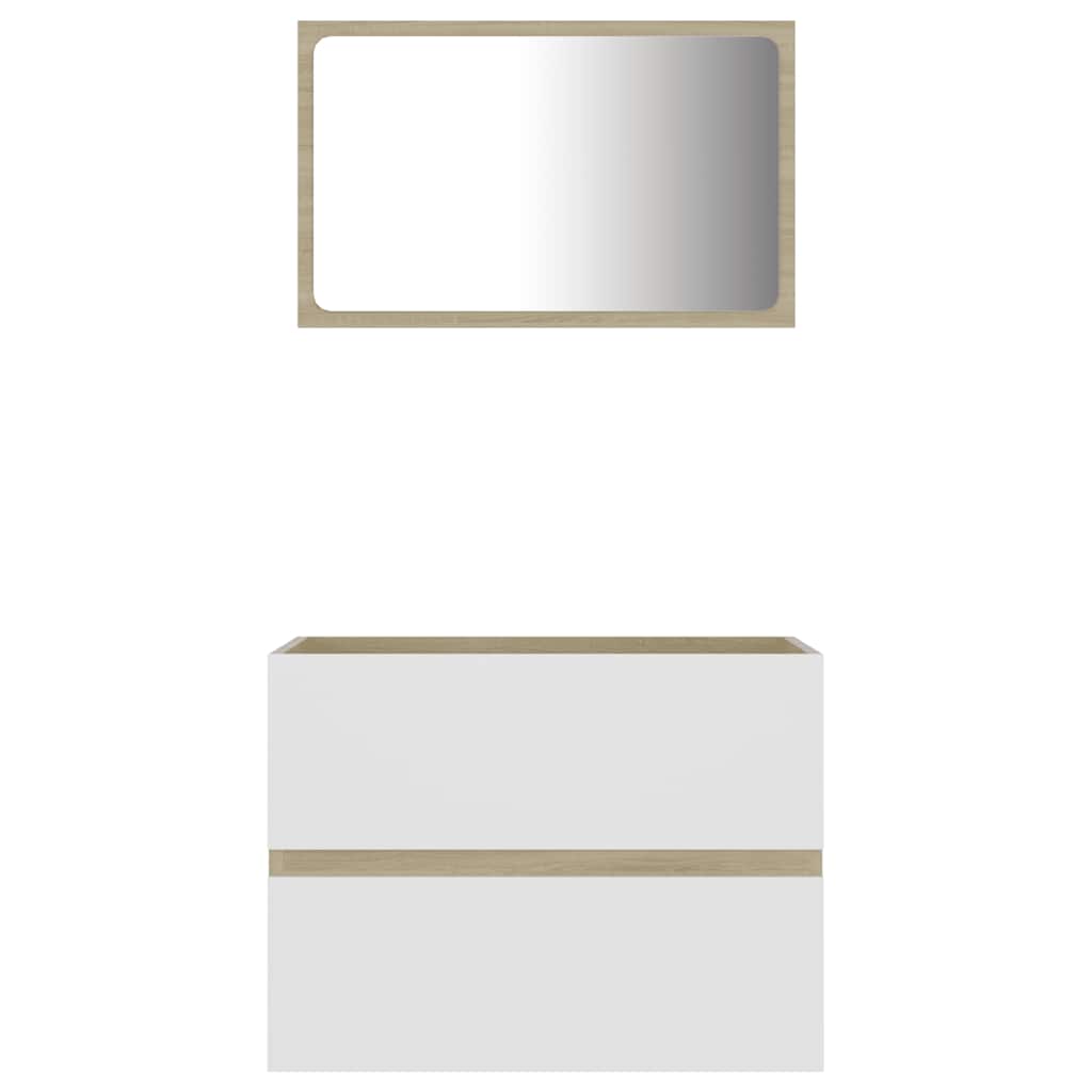 2 Piece Bathroom Furniture Set Engineered Wood