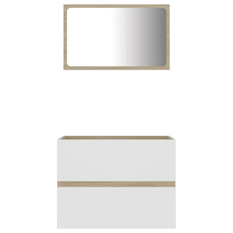 2 Piece Bathroom Furniture Set Engineered Wood