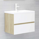 2 Piece Bathroom Furniture Set Engineered Wood