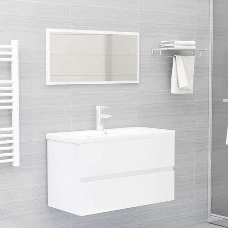 2 Piece Bathroom Furniture Set Engineered Wood