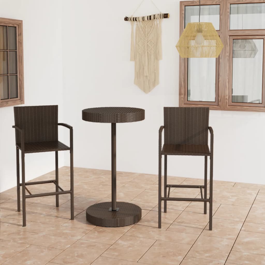 5 Piece Garden Bar Set Poly Rattan