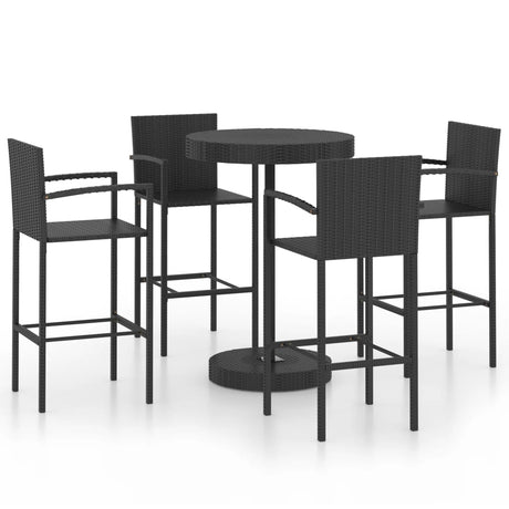 5 Piece Garden Bar Set Poly Rattan