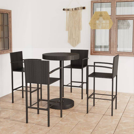 5 Piece Garden Bar Set Poly Rattan