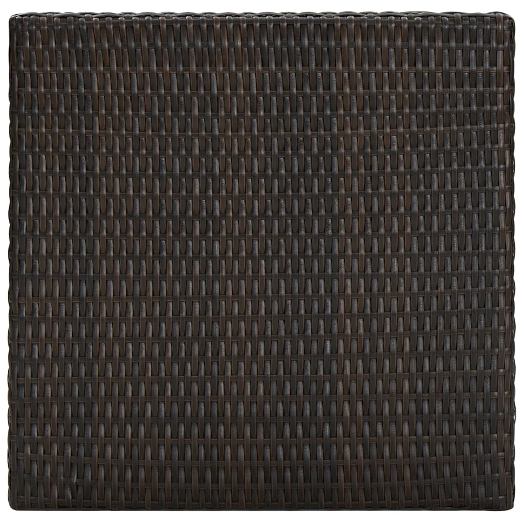 5 Piece Outdoor Bar Set With Armrest Poly Rattan Brown