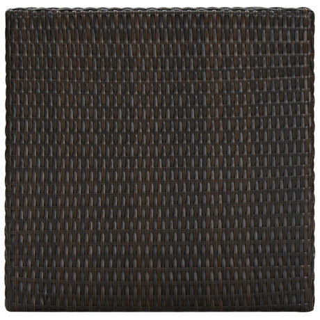 5 Piece Outdoor Bar Set With Armrest Poly Rattan Brown