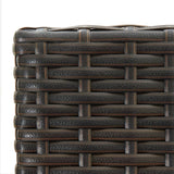 5 Piece Outdoor Bar Set With Armrest Poly Rattan Brown