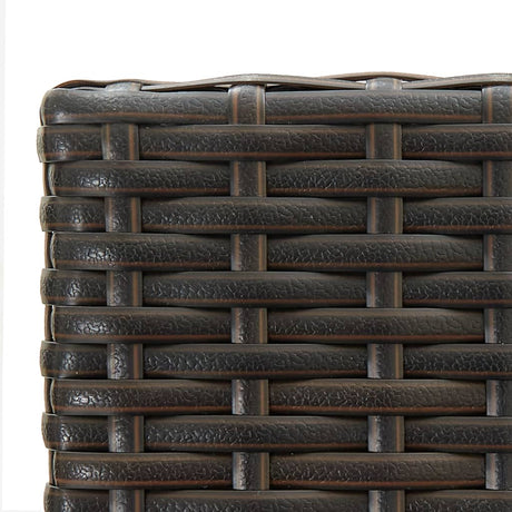 5 Piece Outdoor Bar Set With Armrest Poly Rattan Brown