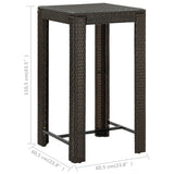5 Piece Outdoor Bar Set With Armrest Poly Rattan Brown