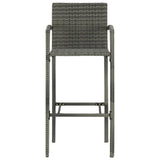 5 Piece Outdoor Bar Set With Armrest Poly Rattan Grey