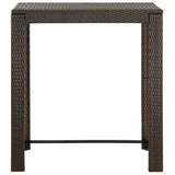 5 Piece Outdoor Bar Set With Armrest Poly Rattan Brown