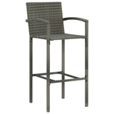 5 Piece Outdoor Bar Set With Armrest Poly Rattan Grey