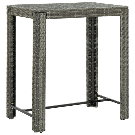 5 Piece Outdoor Bar Set With Armrest Poly Rattan Grey