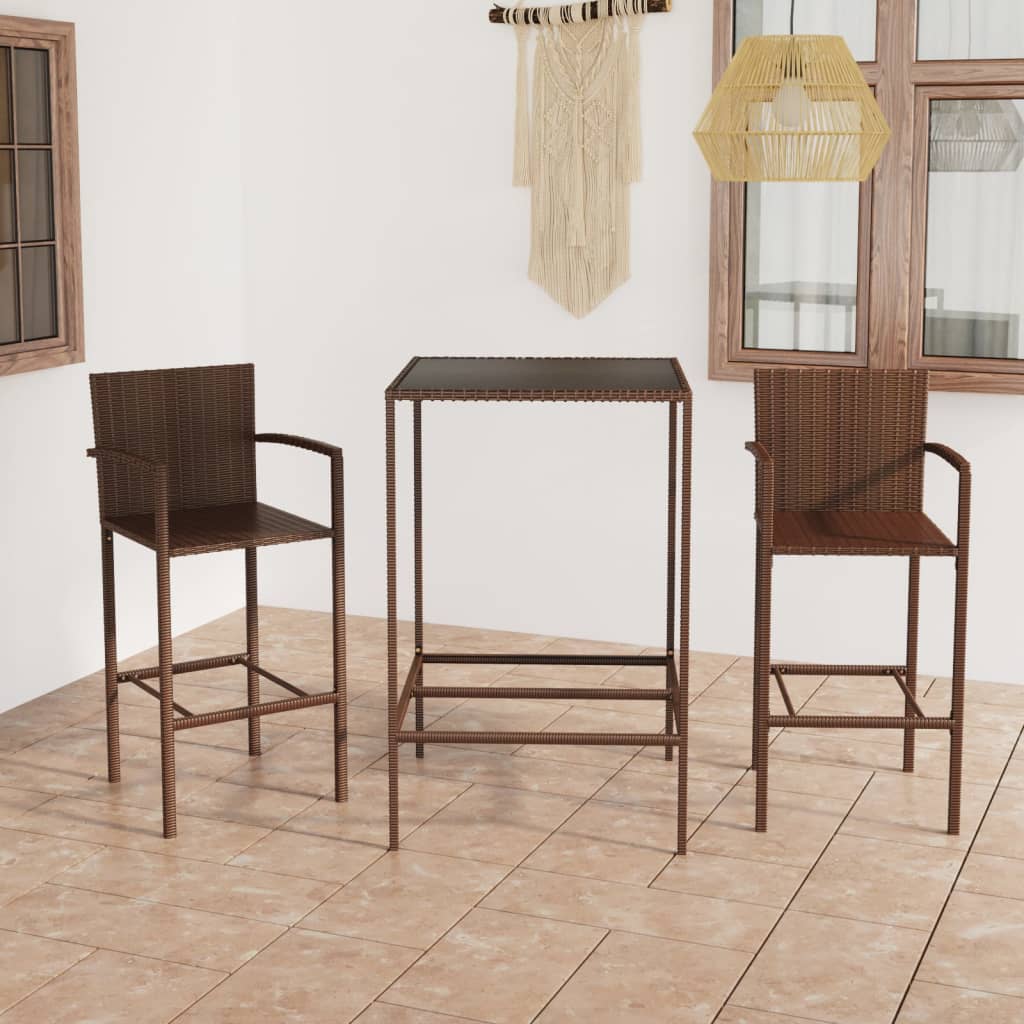5 Piece Garden Bar Set Poly Rattan
