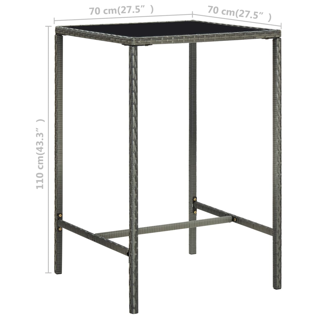 5 Piece Garden Bar Set Poly Rattan