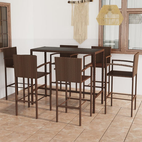 5 Piece Garden Bar Set Poly Rattan