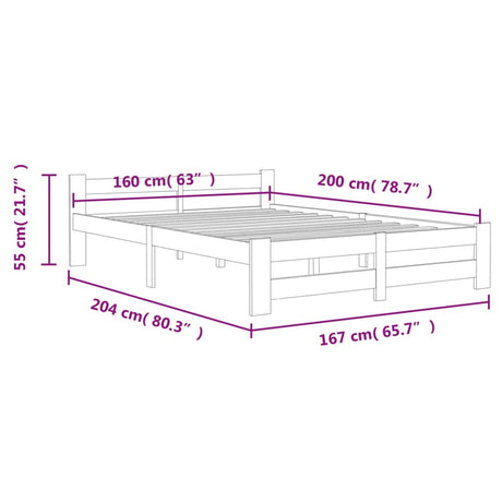 Bed Frame Without Mattress Solid Pine Wood