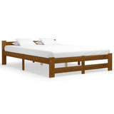 Bed Frame without Mattress Honey Brown Solid Pine Wood 140x200cm