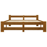 Bed Frame without Mattress Honey Brown Solid Pine Wood 140x200cm