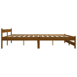 Bed Frame without Mattress Honey Brown Solid Pine Wood 140x200cm