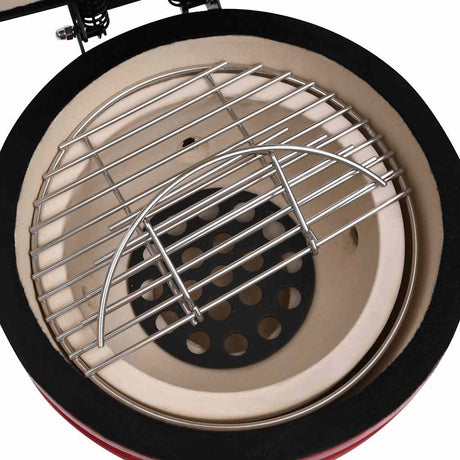 2-In-1 Kamado Barbecue Grill Smoker Ceramic 56 Cm