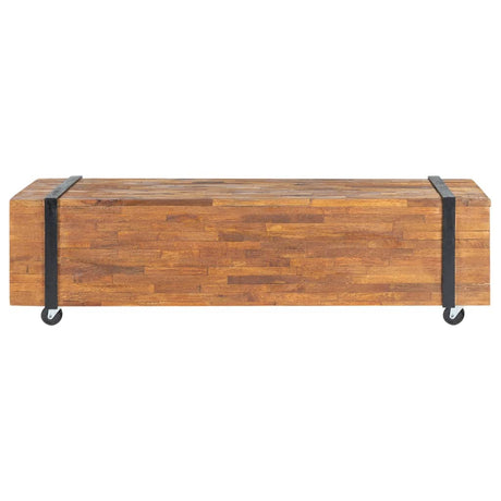 Tv Stand 110X30X32.5 Cm Solid Teak Wood