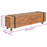 Tv Stand 110X30X32.5 Cm Solid Teak Wood