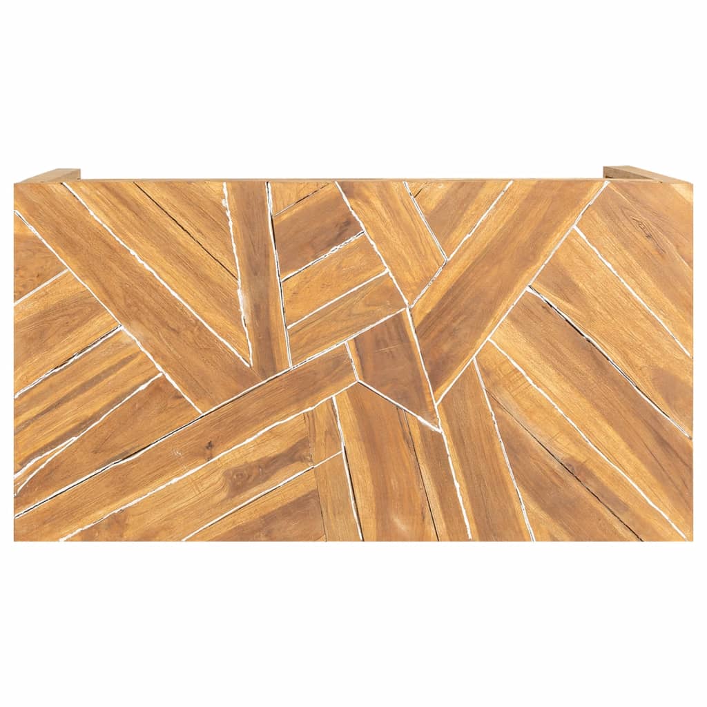 Coffee Table Erosion Solid Teak Wood 110X35X38 Cm