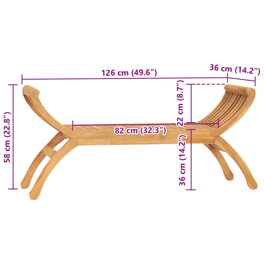 Garden Bench 160 Cm Solid Teak Wood