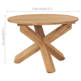 Garden Dining Table Ø Solid Teak Wood