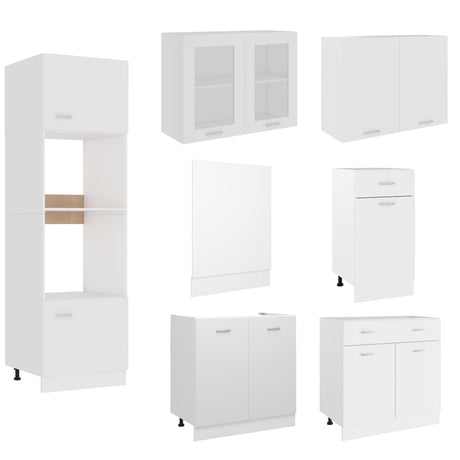 7 Piece Kitchen Cabinet Set Lyon Engineered Wood