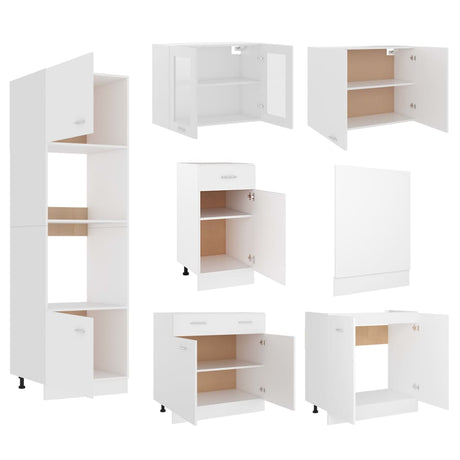 7 Piece Kitchen Cabinet Set Lyon Engineered Wood