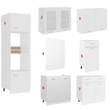 7 Piece Kitchen Cabinet Set Lyon Engineered Wood