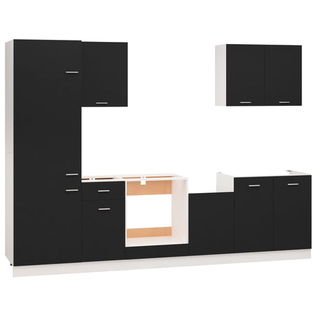 7 Piece Kitchen Cabinet Set Lyon Engineered Wood