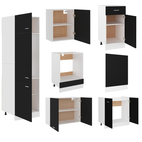 7 Piece Kitchen Cabinet Set Lyon Engineered Wood