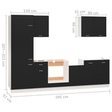7 Piece Kitchen Cabinet Set Lyon Engineered Wood