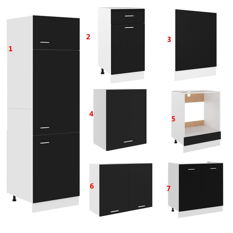 7 Piece Kitchen Cabinet Set Lyon Engineered Wood