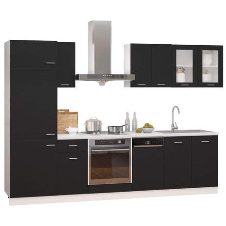 8 Piece Kitchen Cabinet Set Engineered Wood