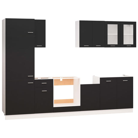 8 Piece Kitchen Cabinet Set Engineered Wood