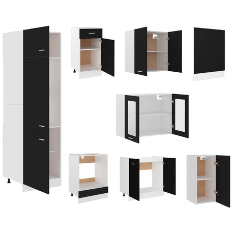 8 Piece Kitchen Cabinet Set Engineered Wood