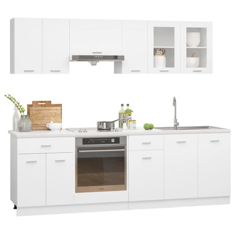 8 Piece Kitchen Cabinet Set Lyon Engineered Wood